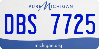 MI license plate DBS7725
