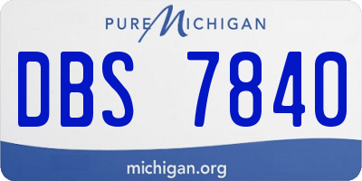 MI license plate DBS7840