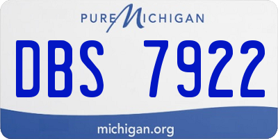 MI license plate DBS7922