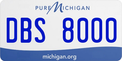 MI license plate DBS8000