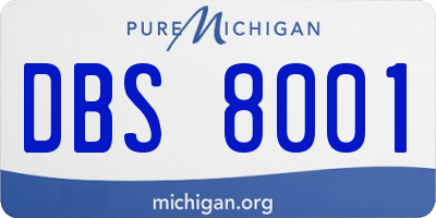 MI license plate DBS8001