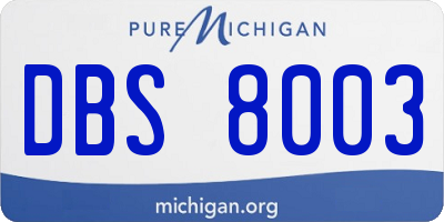 MI license plate DBS8003