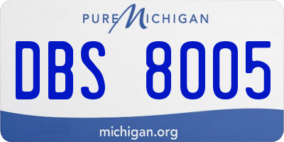 MI license plate DBS8005