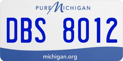 MI license plate DBS8012