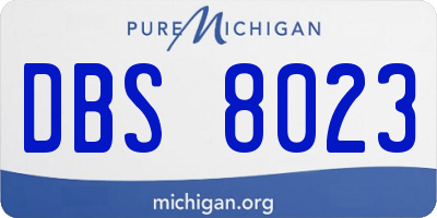 MI license plate DBS8023