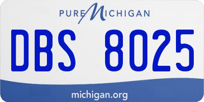 MI license plate DBS8025