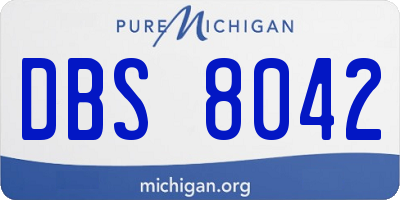 MI license plate DBS8042