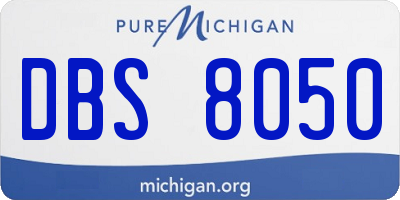 MI license plate DBS8050