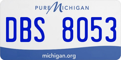 MI license plate DBS8053