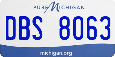 MI license plate DBS8063