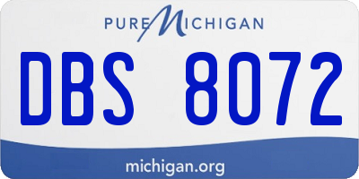 MI license plate DBS8072