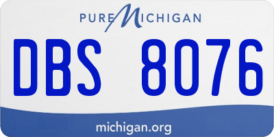 MI license plate DBS8076