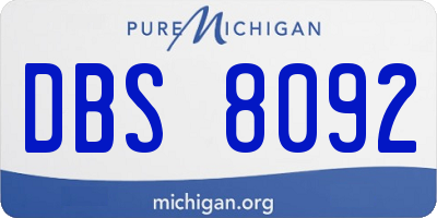 MI license plate DBS8092