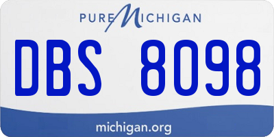 MI license plate DBS8098