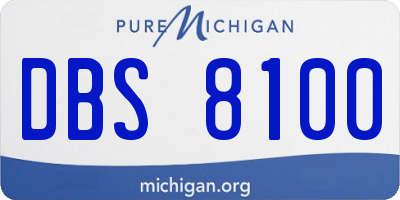 MI license plate DBS8100