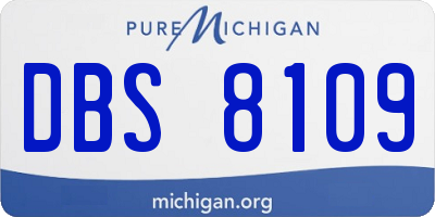 MI license plate DBS8109