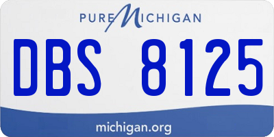 MI license plate DBS8125