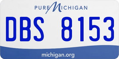 MI license plate DBS8153