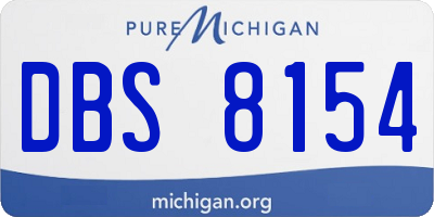 MI license plate DBS8154