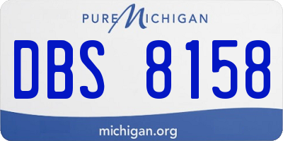 MI license plate DBS8158