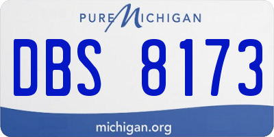 MI license plate DBS8173