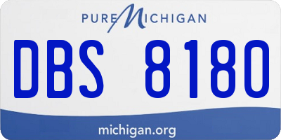 MI license plate DBS8180