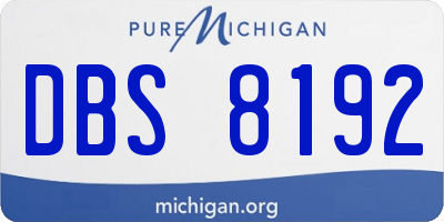 MI license plate DBS8192