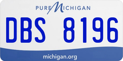 MI license plate DBS8196