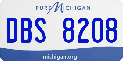 MI license plate DBS8208