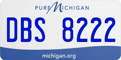 MI license plate DBS8222