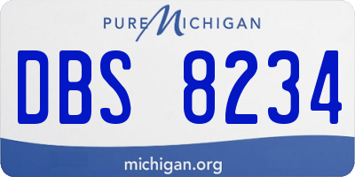 MI license plate DBS8234