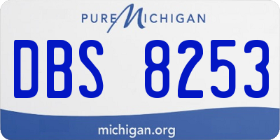 MI license plate DBS8253