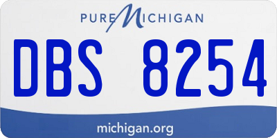 MI license plate DBS8254
