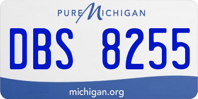 MI license plate DBS8255