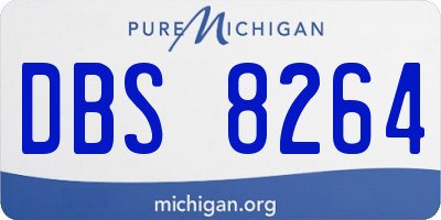 MI license plate DBS8264