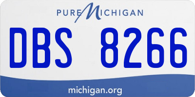 MI license plate DBS8266