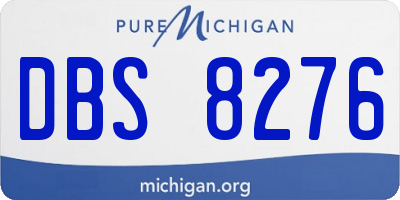 MI license plate DBS8276