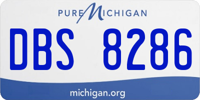 MI license plate DBS8286