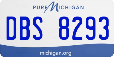 MI license plate DBS8293