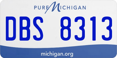 MI license plate DBS8313