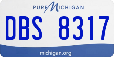 MI license plate DBS8317