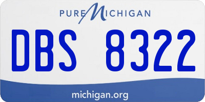 MI license plate DBS8322