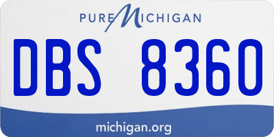 MI license plate DBS8360