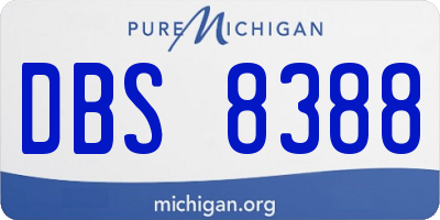 MI license plate DBS8388