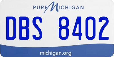 MI license plate DBS8402