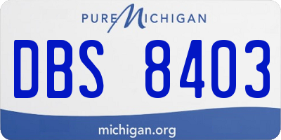 MI license plate DBS8403