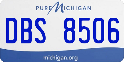 MI license plate DBS8506