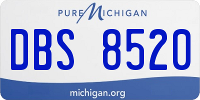 MI license plate DBS8520