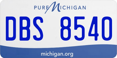MI license plate DBS8540