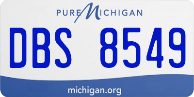 MI license plate DBS8549